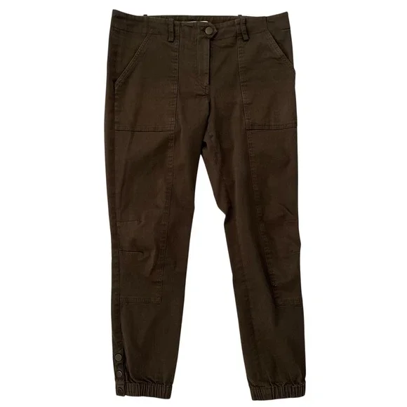 Bundle of 2 Veronica Beard Field Cargo Cropped Twill Pants Black and Green SZ 6‎ - Picture 3 of 16